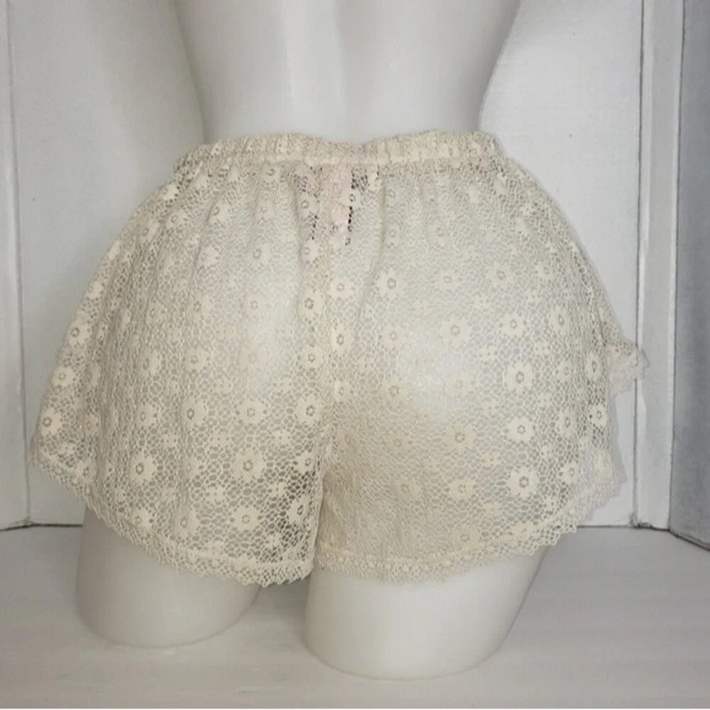 VICTORIA'S SECRET ECRU LACE TAP PANTS SIZE XS